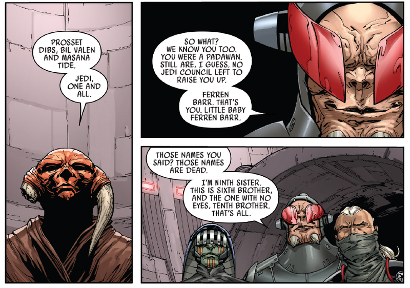 The Inquisitors corner Barr in the final pages of Darth Vader #16.